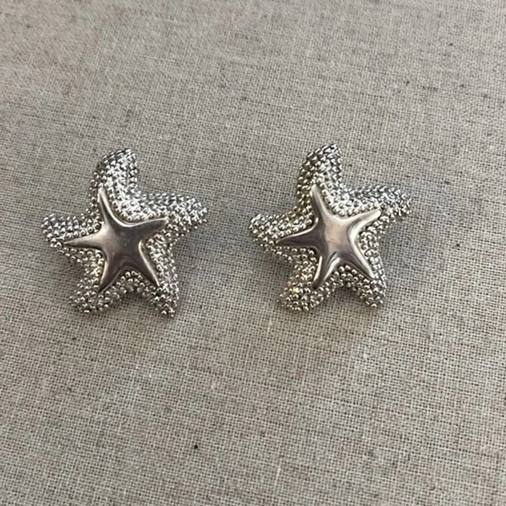Silver Starfish Earrings
